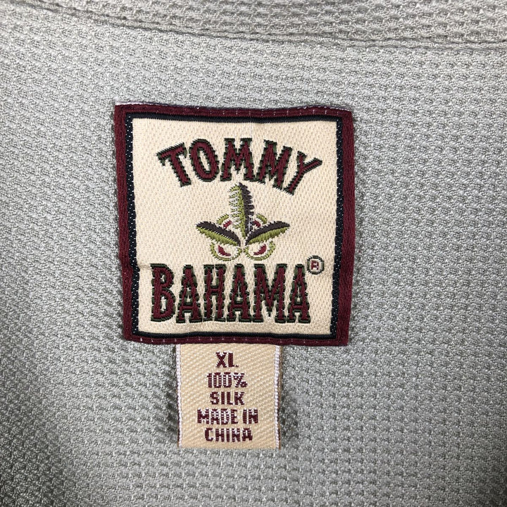 Tommy Bahama Kapalua Short-Sleeve Open-Collar Silk Shirt, Boxy Fit, Men's Size XL silk Khaki type sage green Vintage Second Hand