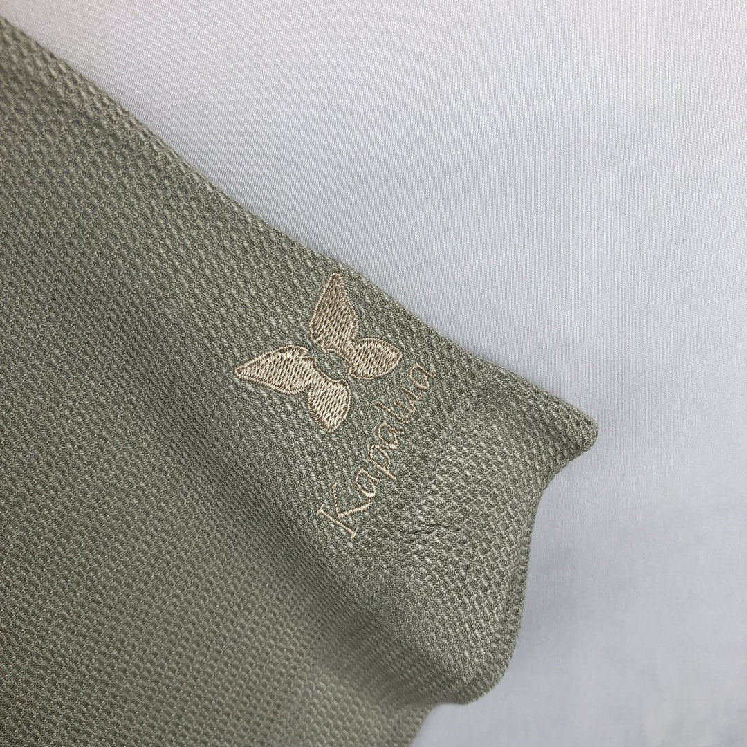 Tommy Bahama Kapalua Short-Sleeve Open-Collar Silk Shirt, Boxy Fit, Men's Size XL silk Khaki type sage green Vintage Second Hand