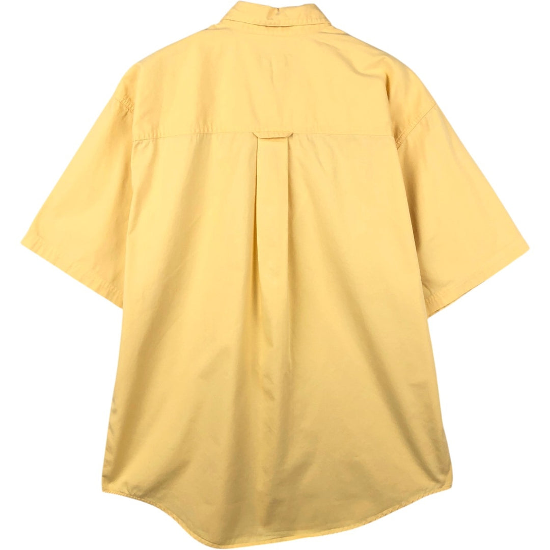 80s-90'S Eddie Bauer Rufton Twill Black Tag Short-Sleeve Button-Down Shirt Men's Size L (Equivalent) Vintage cotton yellow type Vintage Second Hand