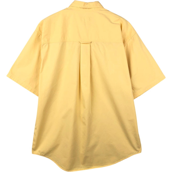 80s-90'S Eddie Bauer Rufton Twill Black Tag Short-Sleeve Button-Down Shirt Men's Size L (Equivalent) Vintage cotton yellow type Vintage Second Hand