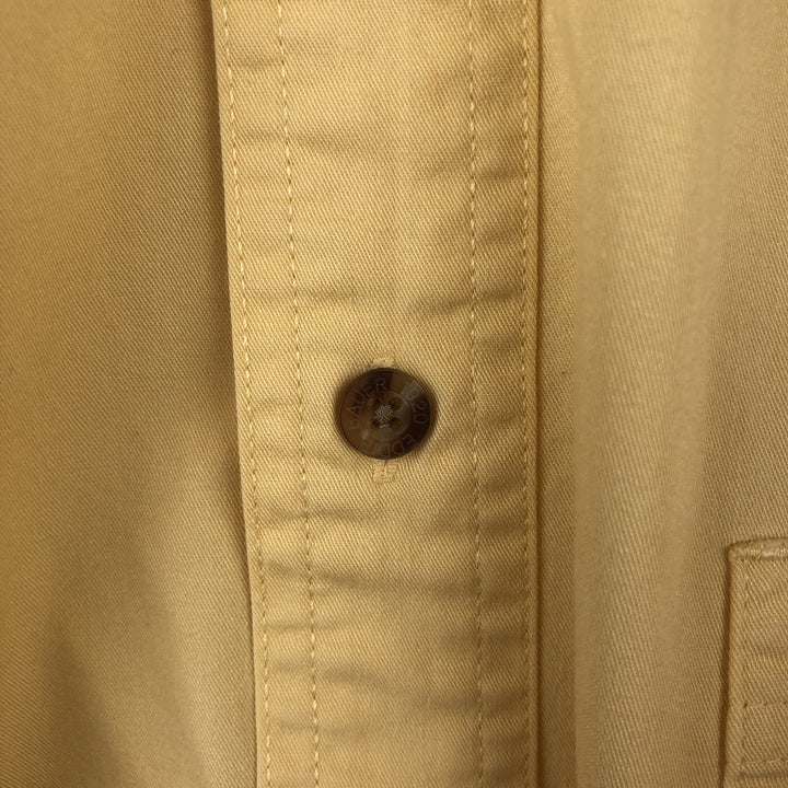 80s-90'S Eddie Bauer Rufton Twill Black Tag Short-Sleeve Button-Down Shirt Men's Size L (Equivalent) Vintage cotton yellow type Vintage Second Hand