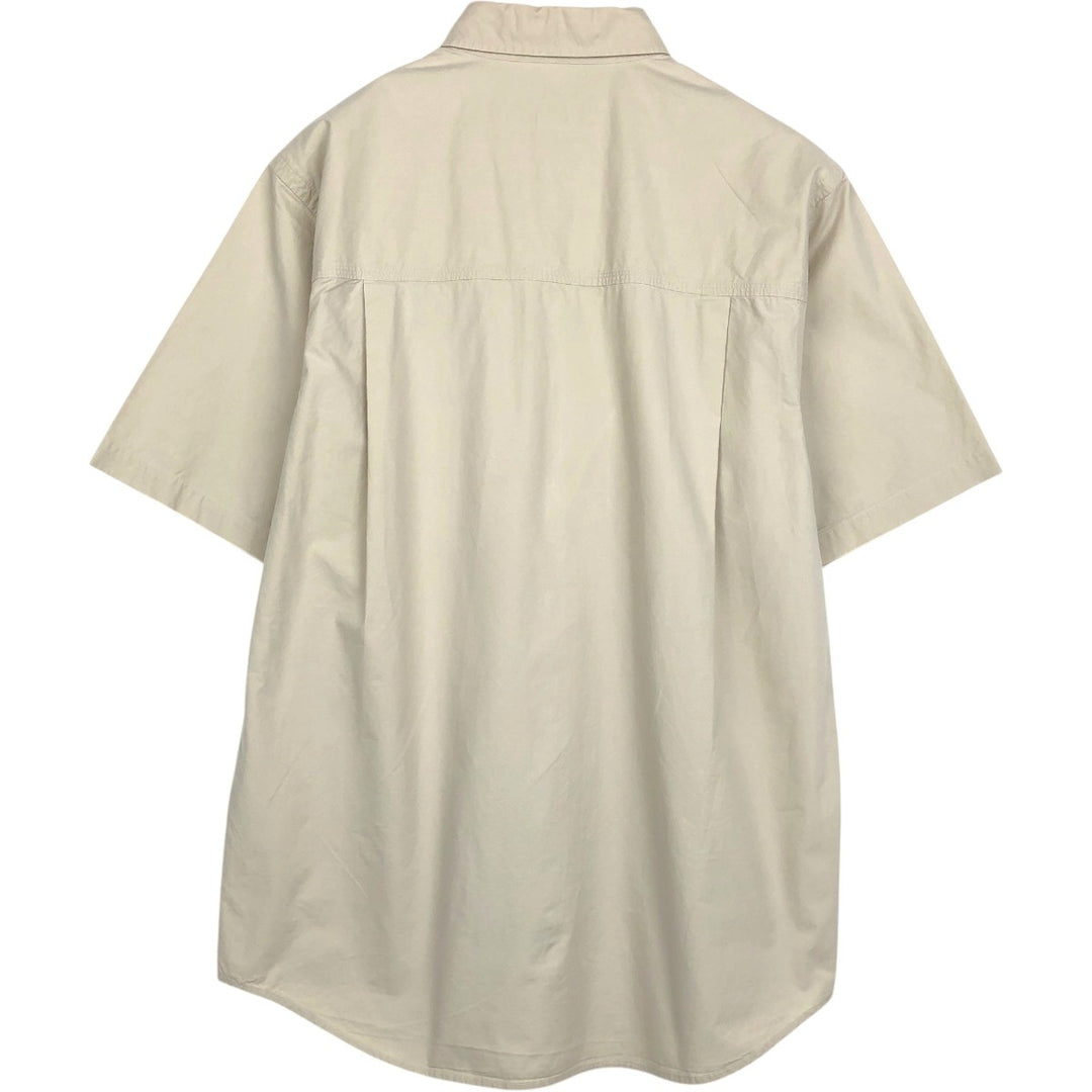 80s-90'S Eddie Bauer Black Tag Short Sleeve Cotton Shirt Men's Medium Vintage cotton Khaki type beige Vintage Second Hand