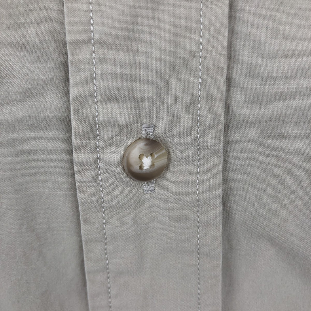 80s-90'S Eddie Bauer Black Tag Short Sleeve Cotton Shirt Men's Medium Vintage cotton Khaki type beige Vintage Second Hand