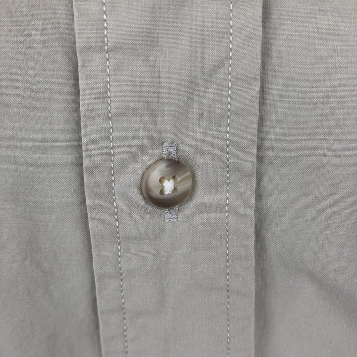 80s-90'S Eddie Bauer Black Tag Short Sleeve Cotton Shirt Men's Medium Vintage cotton Khaki type beige Vintage Second Hand