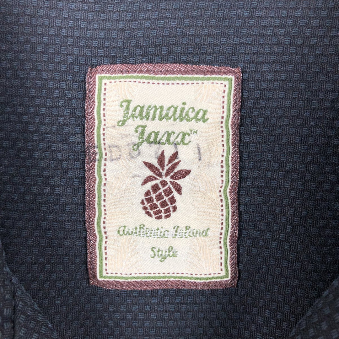 Jamaica Jaxx Short-Sleeve Open-Collar Silk Shirt, Boxy Fit, Men's Size XL (approx.) silk black type Vintage Second Hand