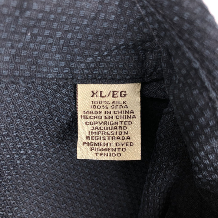 Jamaica Jaxx Short-Sleeve Open-Collar Silk Shirt, Boxy Fit, Men's Size XL (approx.) silk black type Vintage Second Hand