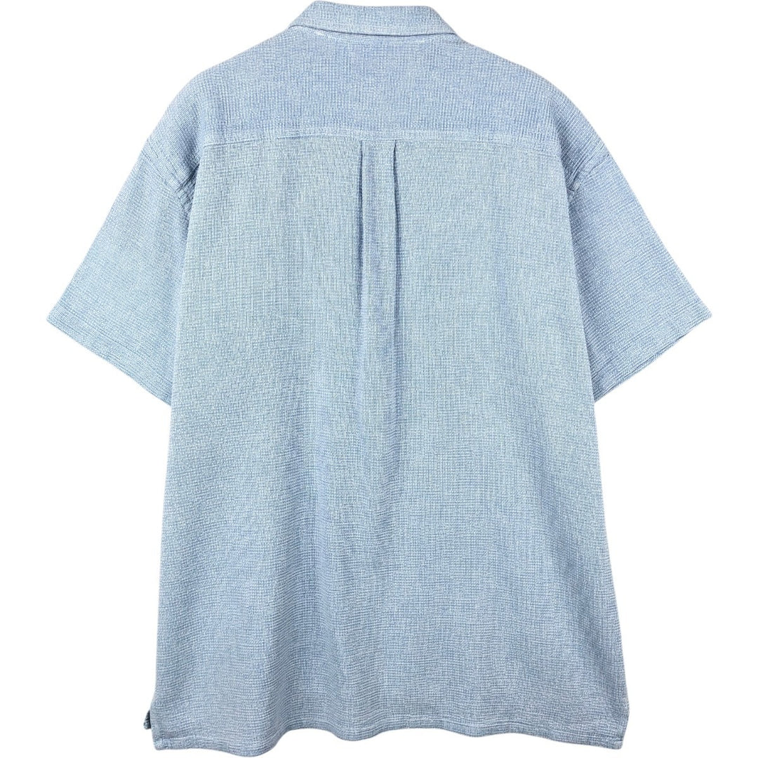 ~90'S L.L.Bean COOL WEAVE Short-Sleeve Cotton Shirt, Men's XL Equivalent, Boxy Shirt, Vintage cotton Blue type light blue Vintage Second Hand