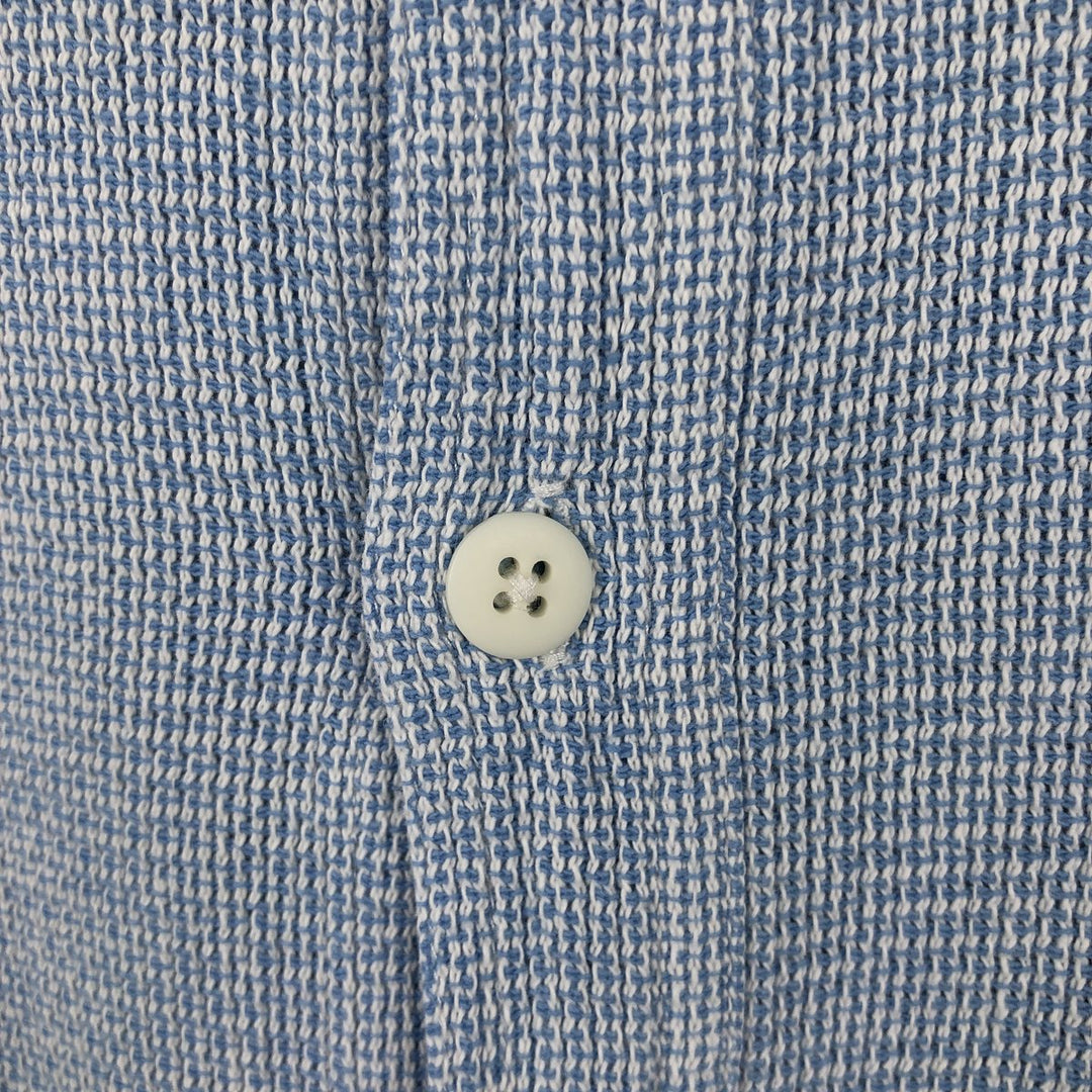 ~90'S L.L.Bean COOL WEAVE Short-Sleeve Cotton Shirt, Men's XL Equivalent, Boxy Shirt, Vintage cotton Blue type light blue Vintage Second Hand