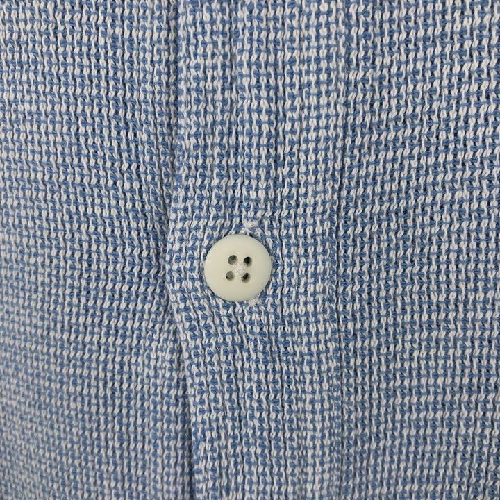 ~90'S L.L.Bean COOL WEAVE Short-Sleeve Cotton Shirt, Men's XL Equivalent, Boxy Shirt, Vintage cotton Blue type light blue Vintage Second Hand