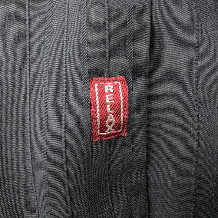 Tommy Bahama RELAX Stripe Pattern Multi-Stripe Short-Sleeve Open Collar Silk Shirt Box Shirt Men's Size L silk black type Vintage Second Hand
