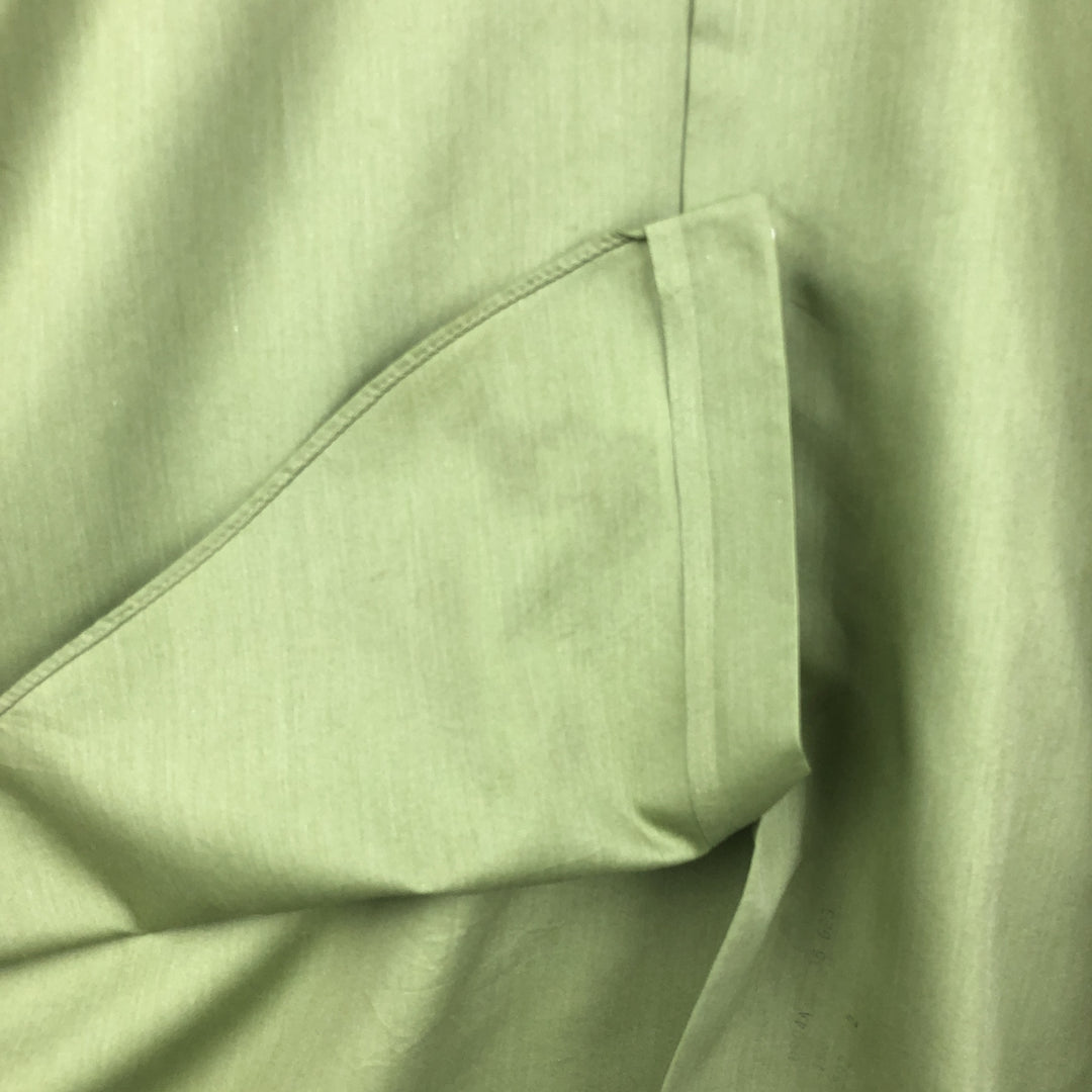 1970'S Montgomery Ward Short-Sleeve Poly-Cotton Shirt, Men's Size L (Equivalent), Vintage polyester green type Vintage Second Hand