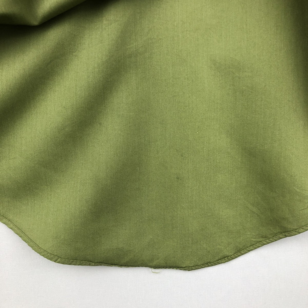 1970'S Montgomery Ward Short-Sleeve Poly-Cotton Shirt, Men's Size L (Equivalent), Vintage polyester green type Vintage Second Hand
