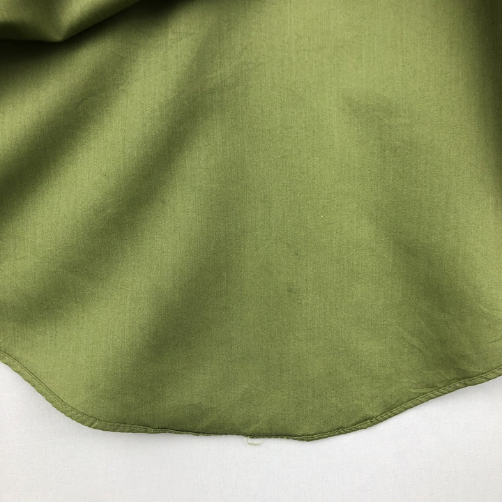 1970'S Montgomery Ward Short-Sleeve Poly-Cotton Shirt, Men's Size L (Equivalent), Vintage polyester green type Vintage Second Hand