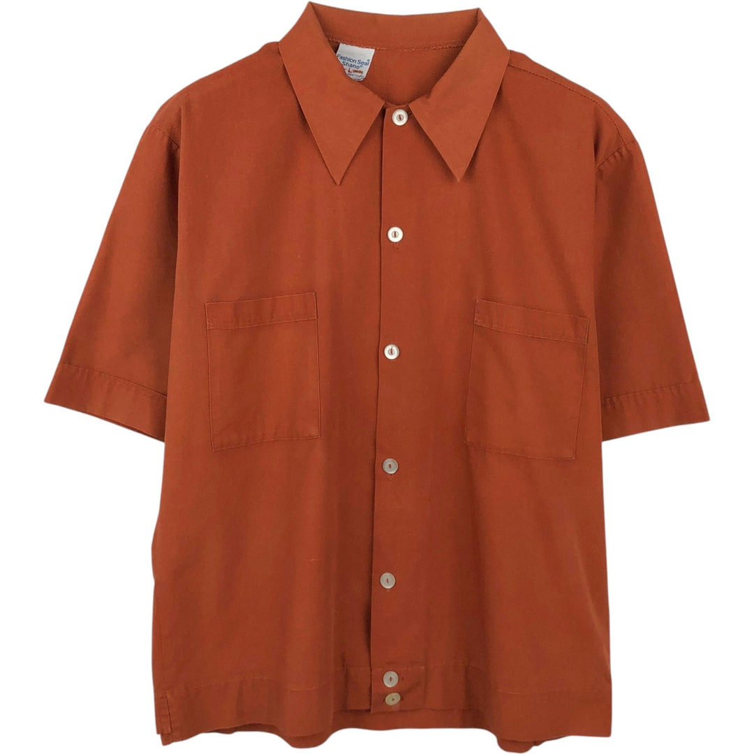 ~90'S Fashion Seal Shane Short-Sleeve Box Shirt, Men's Size L (Equivalent), Vintage unclear brown type Vintage Second Hand