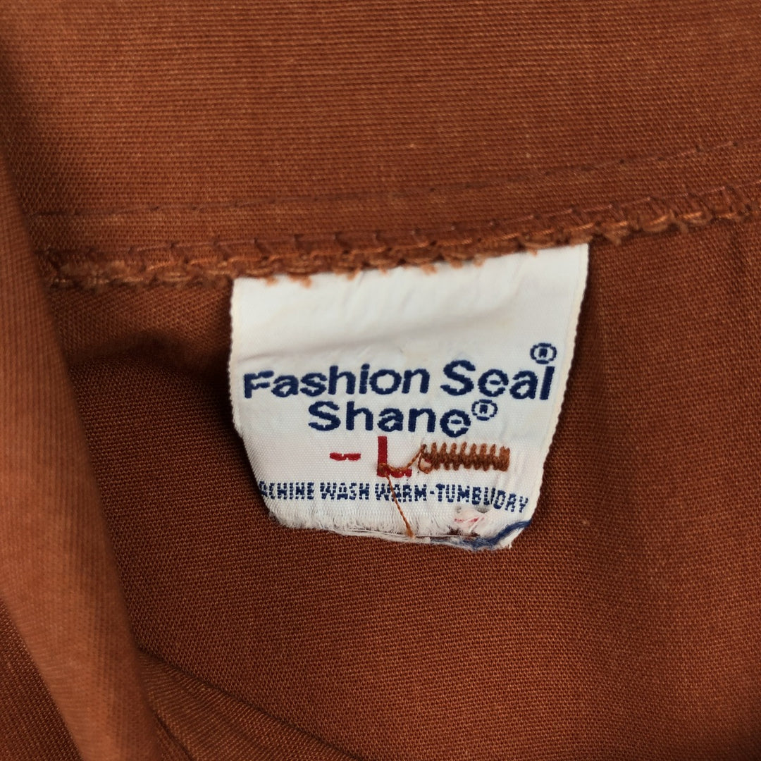 ~90'S Fashion Seal Shane Short-Sleeve Box Shirt, Men's Size L (Equivalent), Vintage unclear brown type Vintage Second Hand
