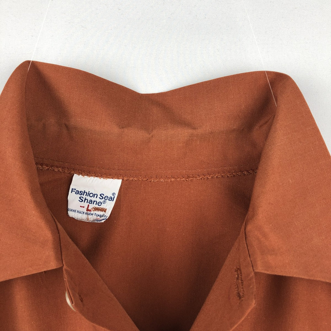 ~90'S Fashion Seal Shane Short-Sleeve Box Shirt, Men's Size L (Equivalent), Vintage unclear brown type Vintage Second Hand