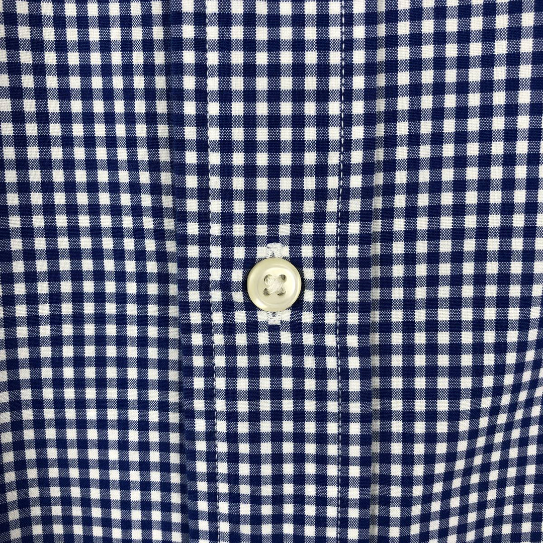 Ralph Lauren Classic Fit Gingham Check Short Sleeve Button Down Check Shirt Men's XL cotton blue type Vintage Second Hand