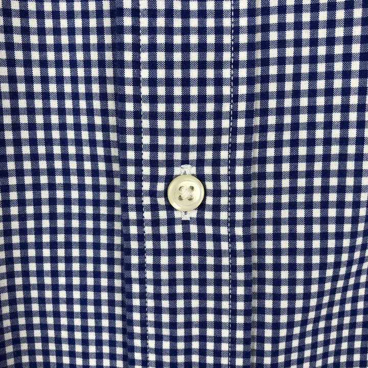 Ralph Lauren Classic Fit Gingham Check Short Sleeve Button Down Check Shirt Men's XL cotton blue type Vintage Second Hand