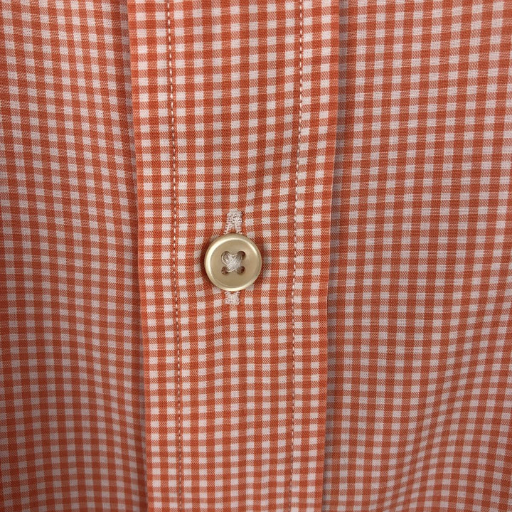 Ralph Lauren Gingham Check Short Sleeve Button Down Check Shirt Men's XXL cotton orange type Vintage Second Hand
