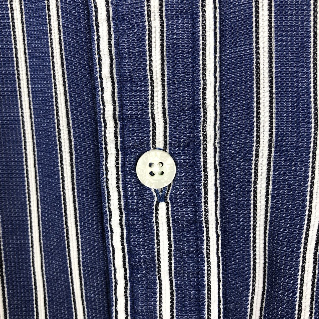 Ralph Lauren Chaps short-sleeved button-down striped shirt, men's size L cotton blue type Vintage Second Hand