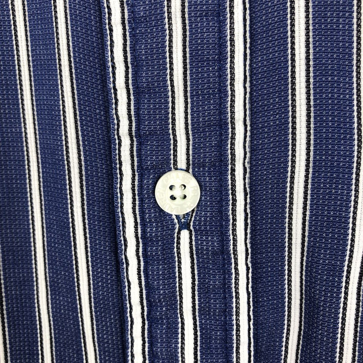Ralph Lauren Chaps short-sleeved button-down striped shirt, men's size L cotton blue type Vintage Second Hand
