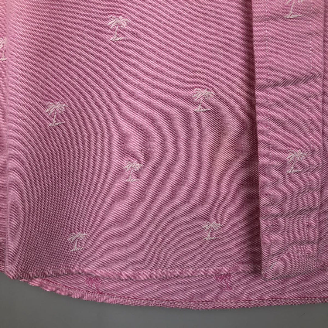 Ralph Lauren CLASSIC FIT Classic Fit all-over print short-sleeved button-down shirt, men's size L (approx.) cotton pink type Vintage Second Hand