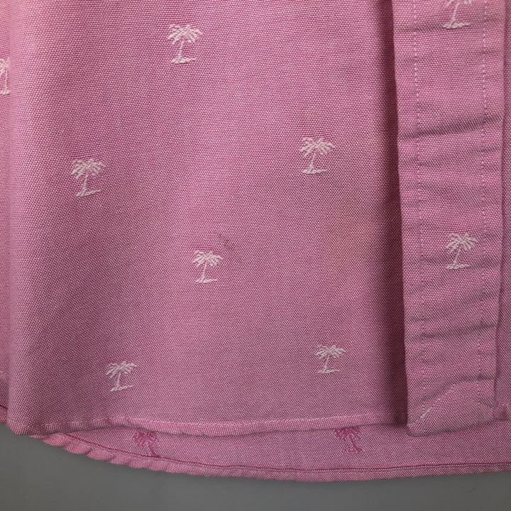 Ralph Lauren CLASSIC FIT Classic Fit all-over print short-sleeved button-down shirt, men's size L (approx.) cotton pink type Vintage Second Hand