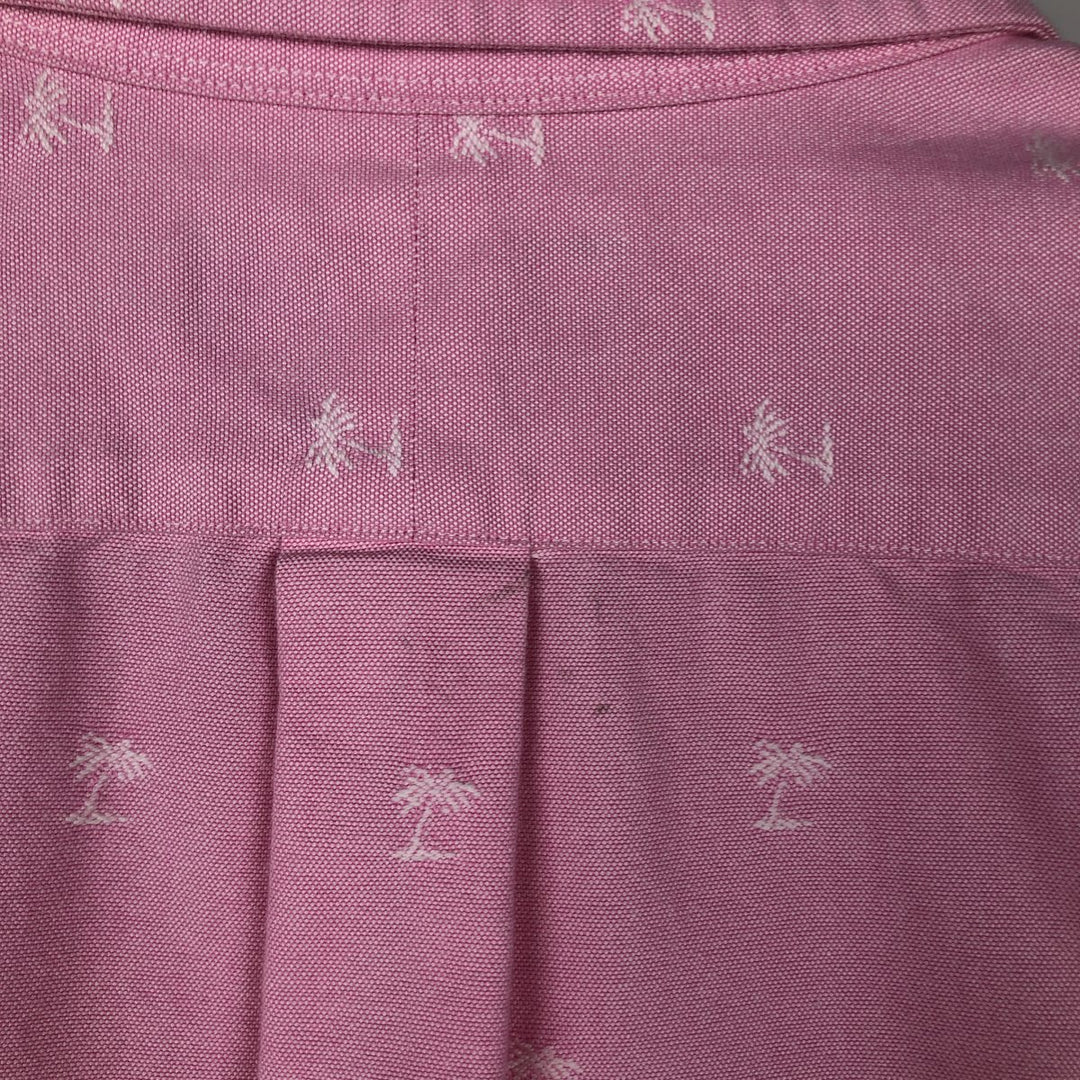 Ralph Lauren CLASSIC FIT Classic Fit all-over print short-sleeved button-down shirt, men's size L (approx.) cotton pink type Vintage Second Hand