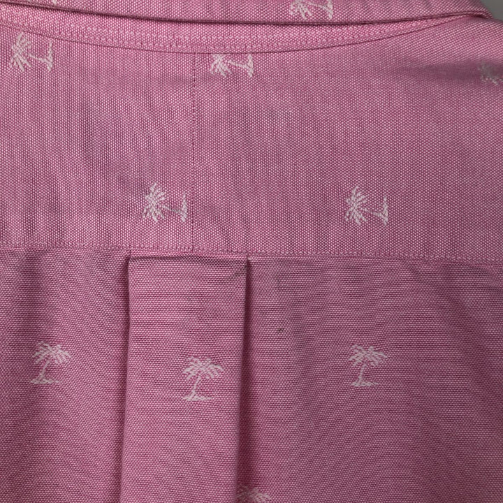 Ralph Lauren CLASSIC FIT Classic Fit all-over print short-sleeved button-down shirt, men's size L (approx.) cotton pink type Vintage Second Hand