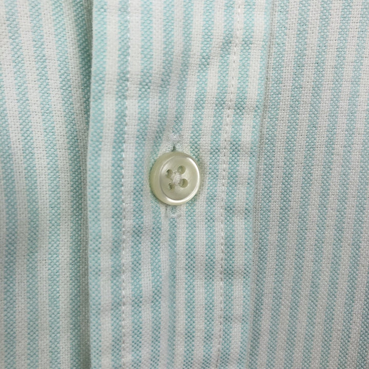 Ralph Lauren SLIM FIT Short-Sleeve Button-Down Striped Shirt, Men's Size XXL (approx.) cotton Mint green Vintage Second Hand