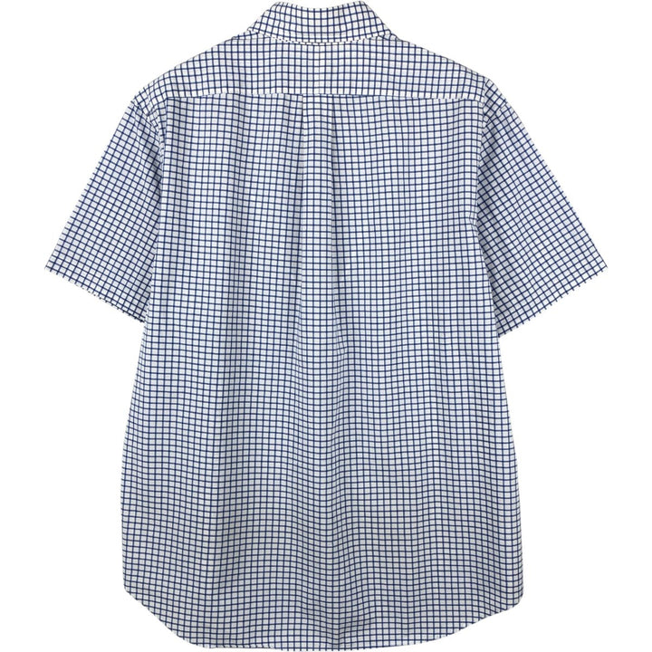 Ralph Lauren Classic Fit short sleeve button down check shirt, men's size L cotton blue type Vintage Second Hand