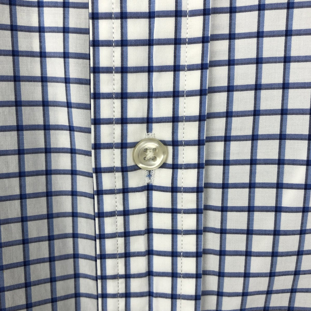 Ralph Lauren Classic Fit short sleeve button down check shirt, men's size L cotton blue type Vintage Second Hand