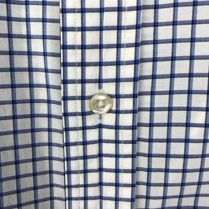 Ralph Lauren Classic Fit short sleeve button down check shirt, men's size L cotton blue type Vintage Second Hand