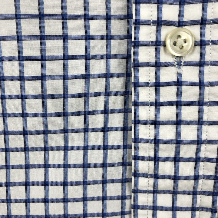 Ralph Lauren Classic Fit short sleeve button down check shirt, men's size L cotton blue type Vintage Second Hand