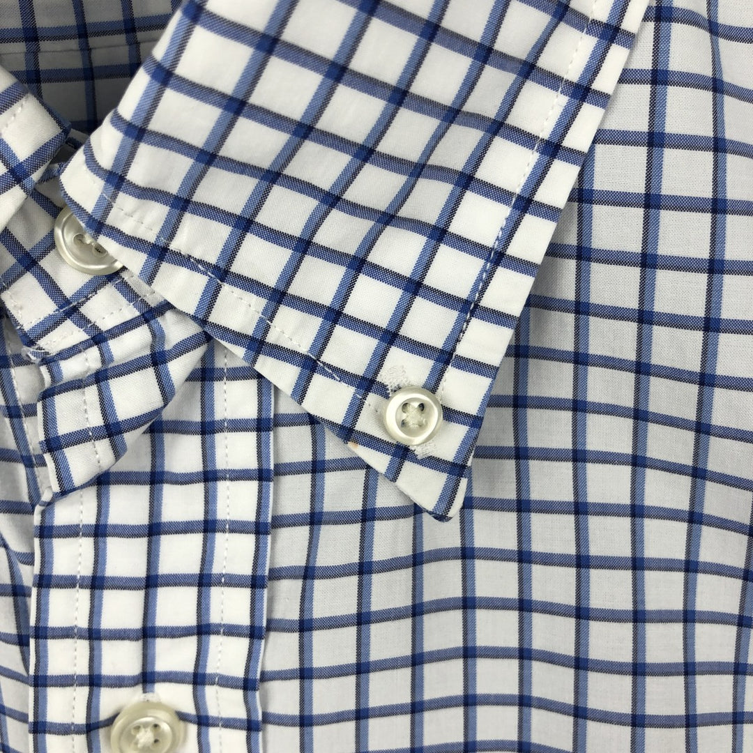 Ralph Lauren Classic Fit short sleeve button down check shirt, men's size L cotton blue type Vintage Second Hand