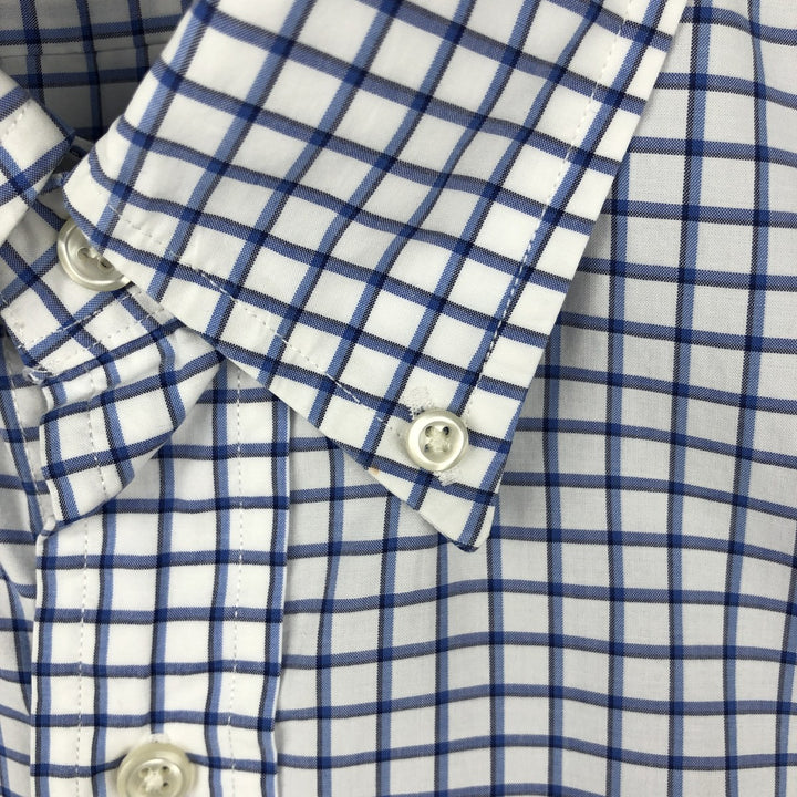 Ralph Lauren Classic Fit short sleeve button down check shirt, men's size L cotton blue type Vintage Second Hand