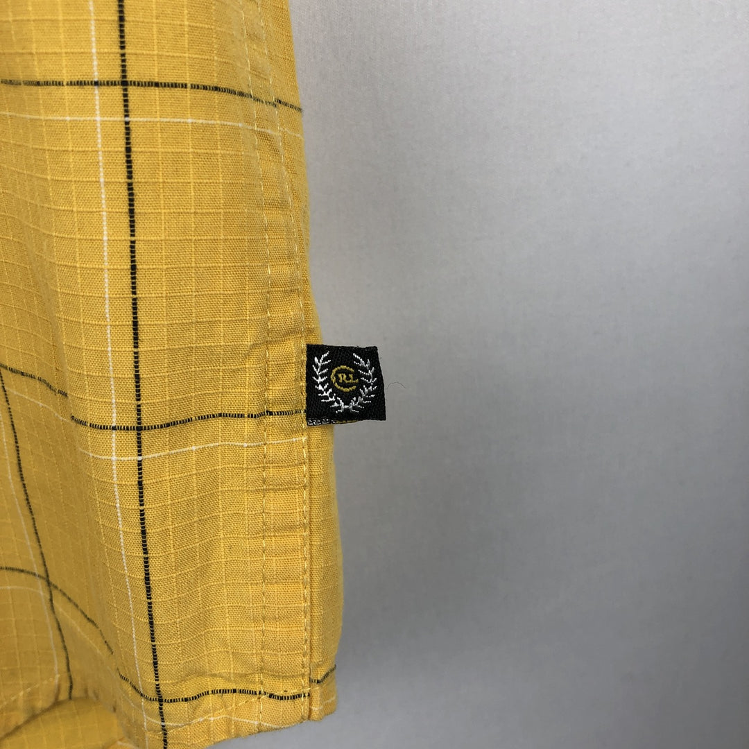 Ralph Lauren CHAPS short sleeve button down check shirt men's size M cotton yellow type Vintage Second Hand
