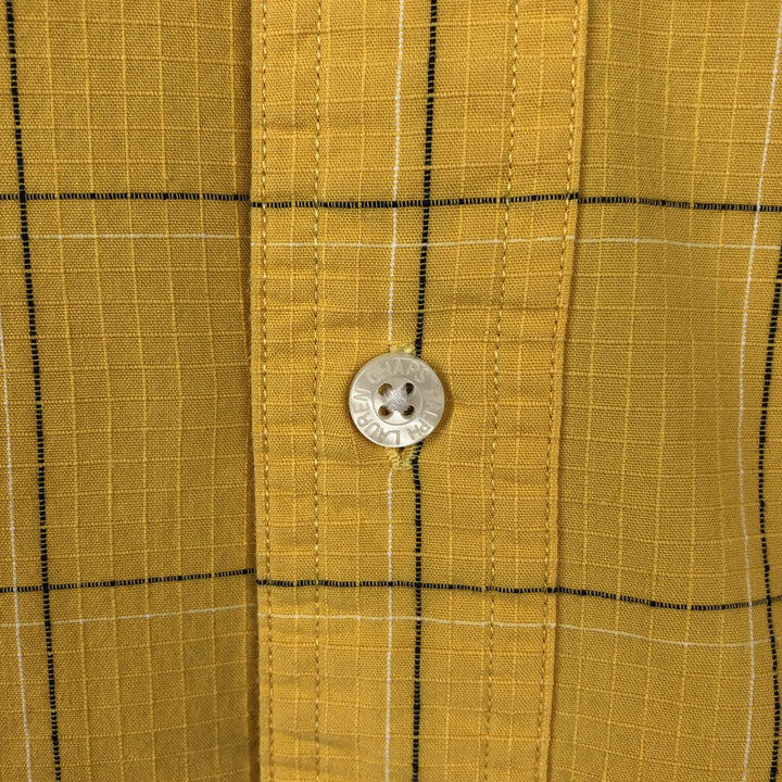 Ralph Lauren CHAPS short sleeve button down check shirt men's size M cotton yellow type Vintage Second Hand