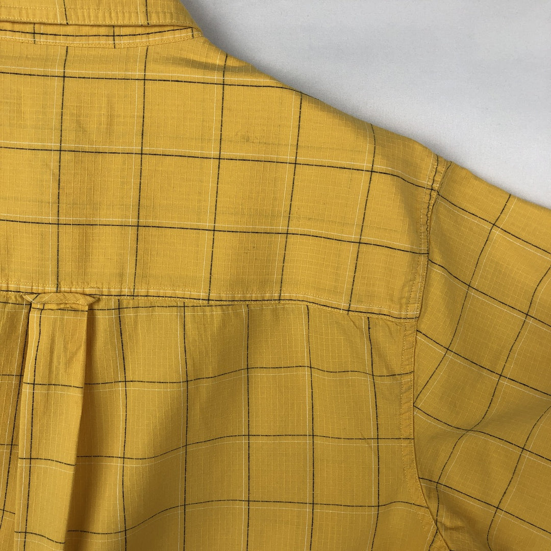 Ralph Lauren CHAPS short sleeve button down check shirt men's size M cotton yellow type Vintage Second Hand