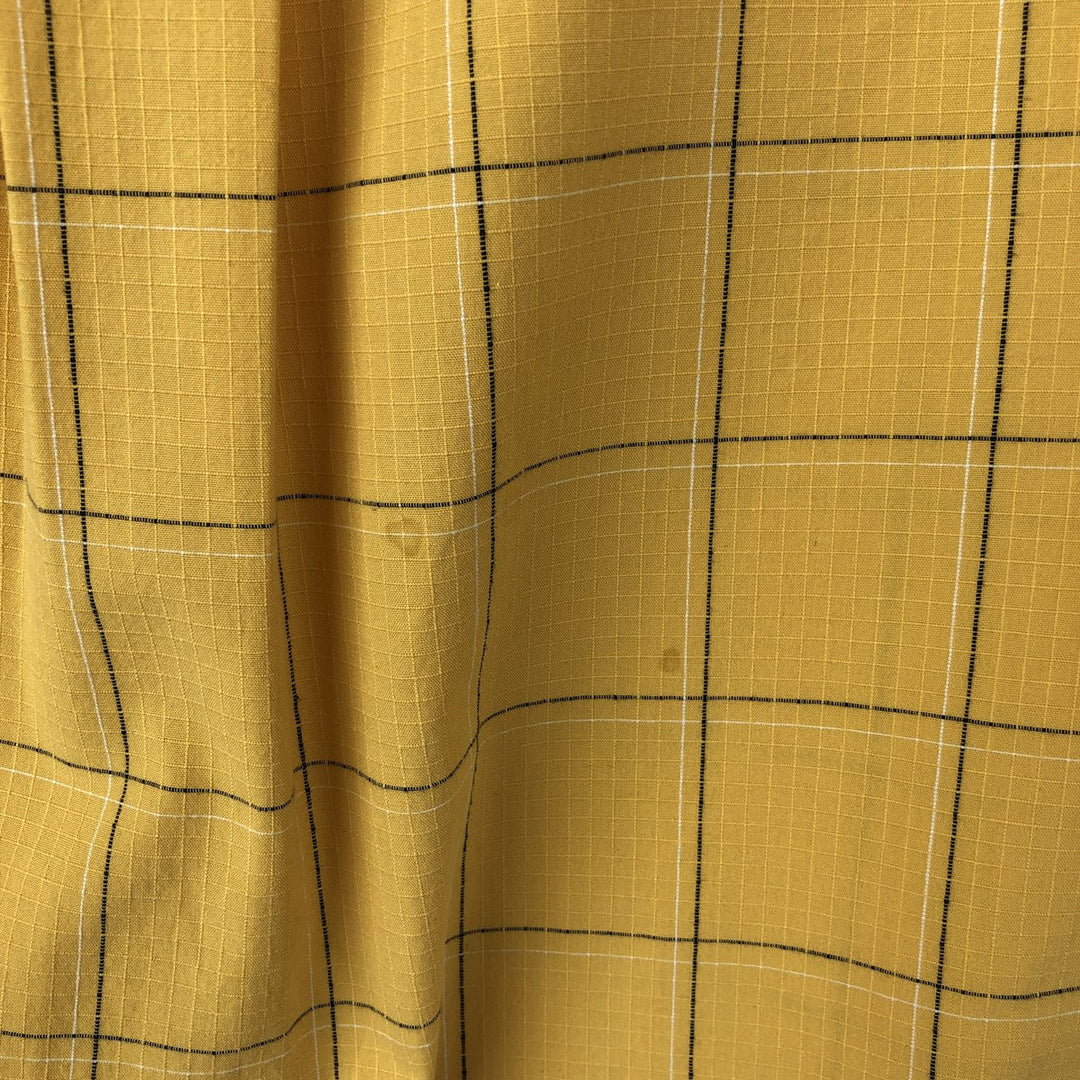 Ralph Lauren CHAPS short sleeve button down check shirt men's size M cotton yellow type Vintage Second Hand