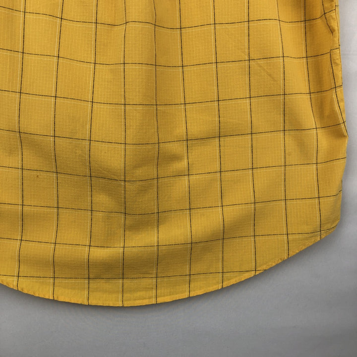Ralph Lauren CHAPS short sleeve button down check shirt men's size M cotton yellow type Vintage Second Hand