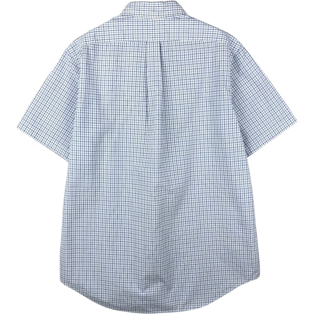 Ralph Lauren short sleeve button down check shirt, men's size L cotton blue type Vintage Second Hand