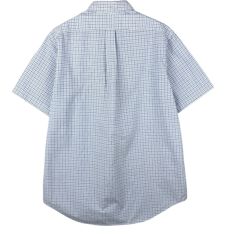 Ralph Lauren short sleeve button down check shirt, men's size L cotton blue type Vintage Second Hand