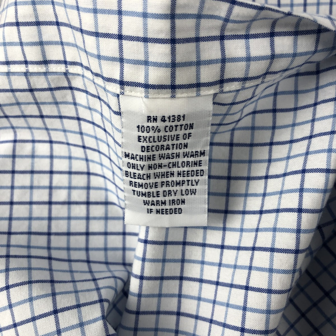 Ralph Lauren short sleeve button down check shirt, men's size L cotton blue type Vintage Second Hand