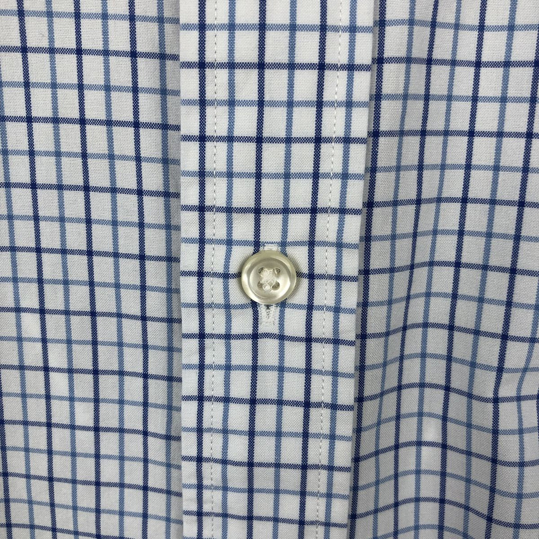Ralph Lauren short sleeve button down check shirt, men's size L cotton blue type Vintage Second Hand