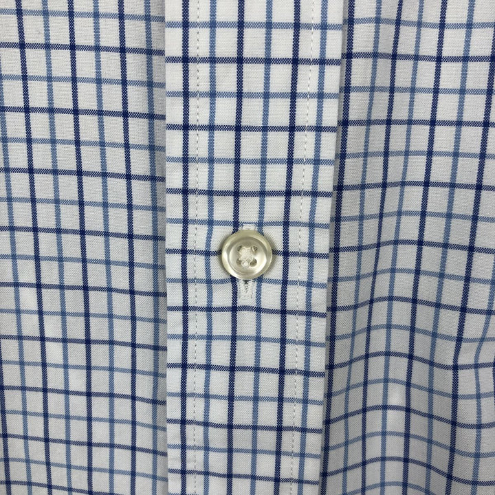 Ralph Lauren short sleeve button down check shirt, men's size L cotton blue type Vintage Second Hand