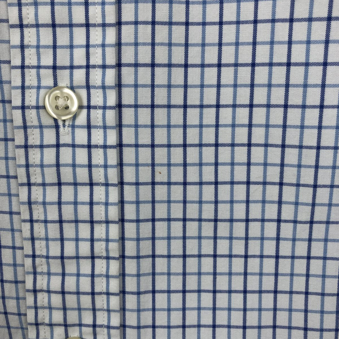 Ralph Lauren short sleeve button down check shirt, men's size L cotton blue type Vintage Second Hand