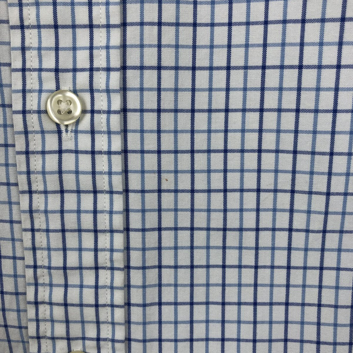 Ralph Lauren short sleeve button down check shirt, men's size L cotton blue type Vintage Second Hand