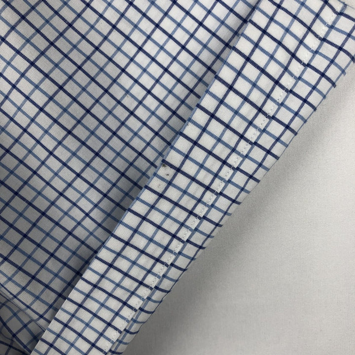 Ralph Lauren short sleeve button down check shirt, men's size L cotton blue type Vintage Second Hand
