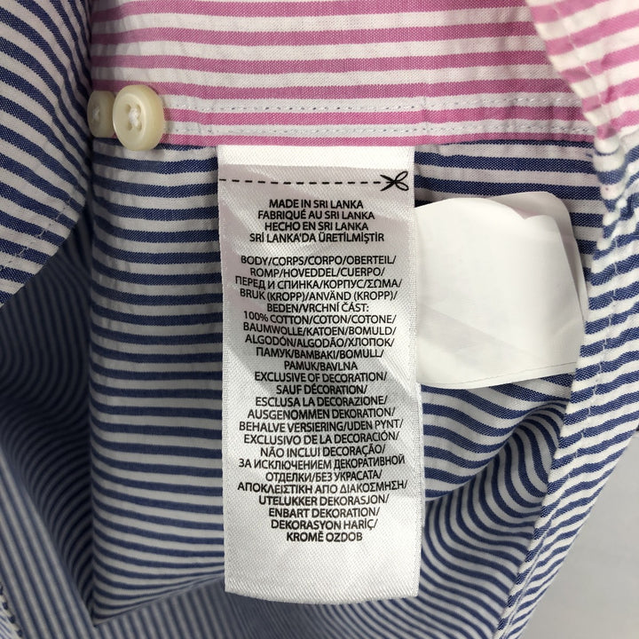 Ralph Lauren Crazy Pattern Seersucker Short-Sleeve Button-Down Striped Shirt, Men's Size S (approx.) cotton pink type Vintage Second Hand